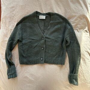 Everlane Green Cropped Alpaca Sweater XS